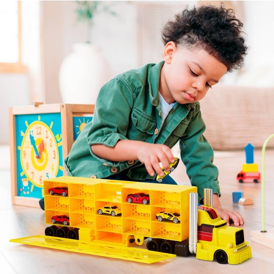 FAO Schwarz Ultimate Truck Collection Big Cab Auto Hauler Race Car Storage - The Bargains BasementFAO Schwarz Ultimate Truck Collection Big Cab Auto Hauler Race Car Storage