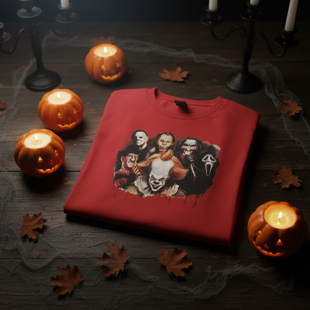 Folded with Halloween decor