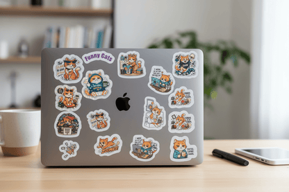 Funny Cats Vinyl Sticker Sheet - The Bargains BasementFunny Cats Vinyl Sticker Sheet