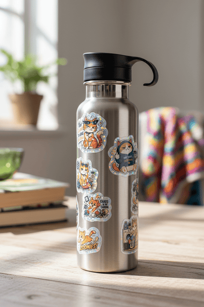 Funny Cats Vinyl Sticker Sheet - The Bargains BasementFunny Cats Vinyl Sticker Sheet