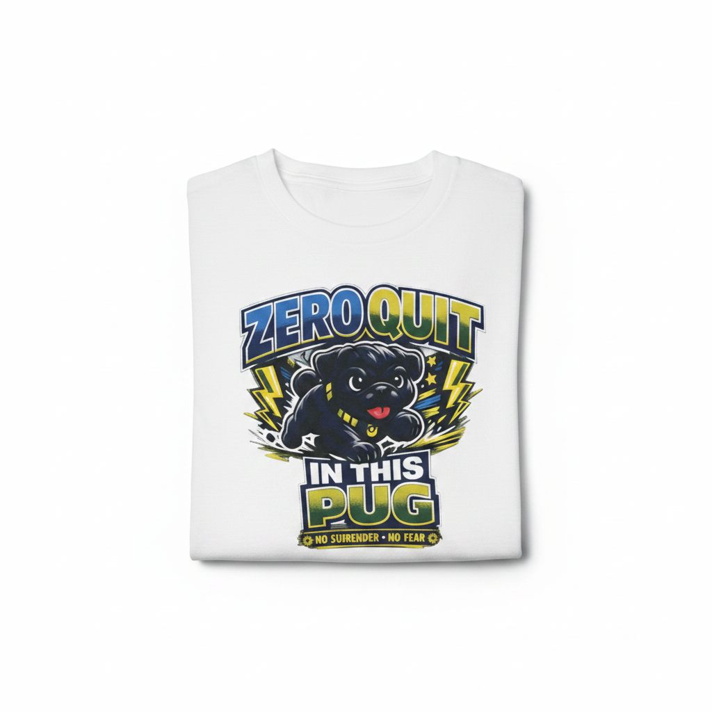 Zero Quit In This Pug T-Shirt The Bargains Basement