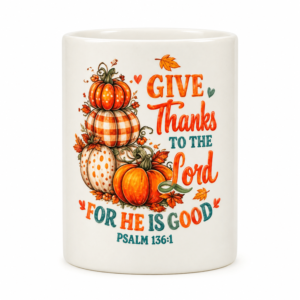 Give Thanks to the Lord Ceramic Mug with Bamboo Lid & Spoon - The Bargains BasementGive Thanks to the Lord Ceramic Mug with Bamboo Lid & Spoon