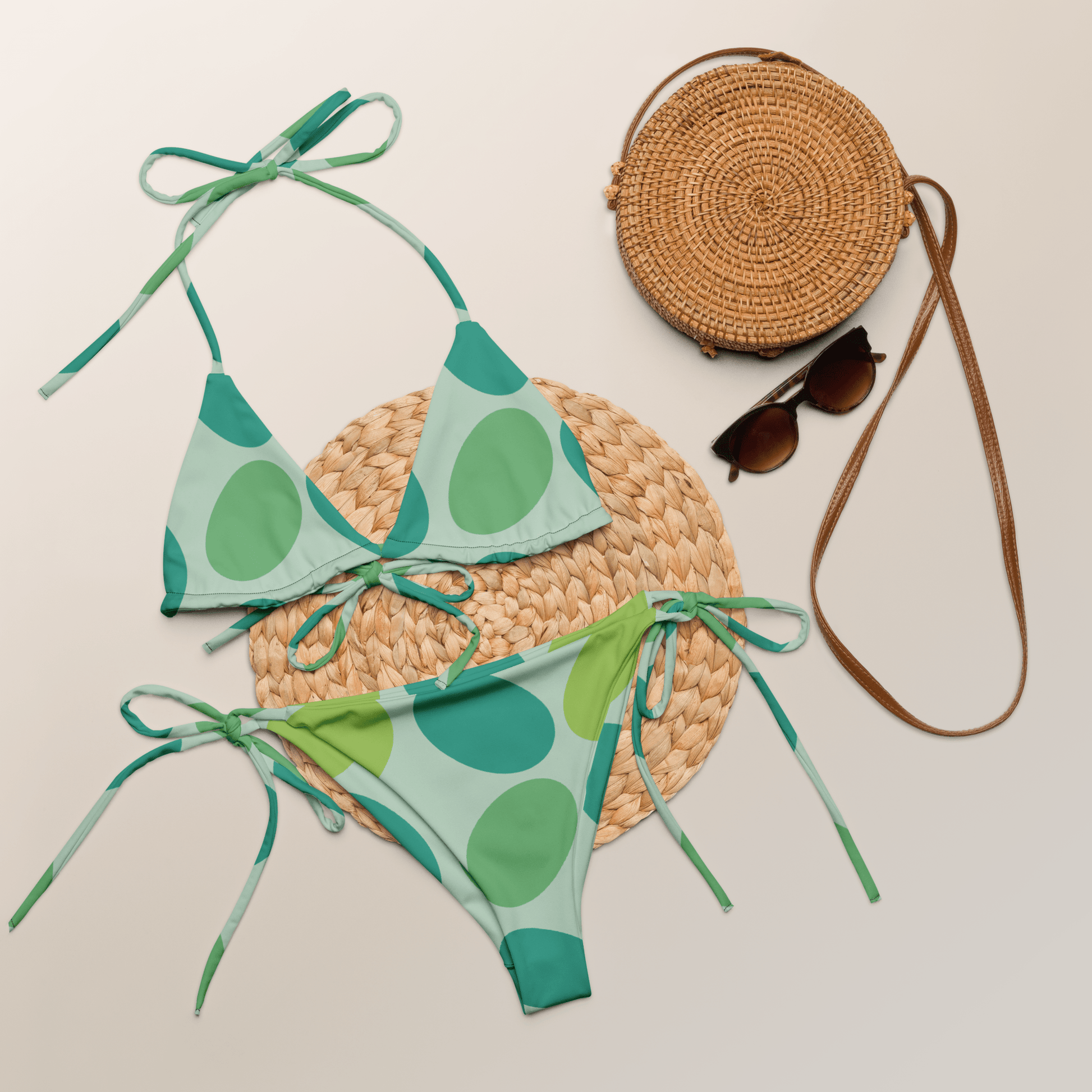Green polka - dot bikini - The Bargains BasementGreen polka - dot bikini