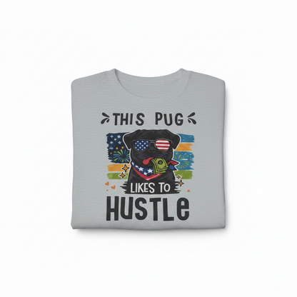 Grey Pug Hustle T-Shirt