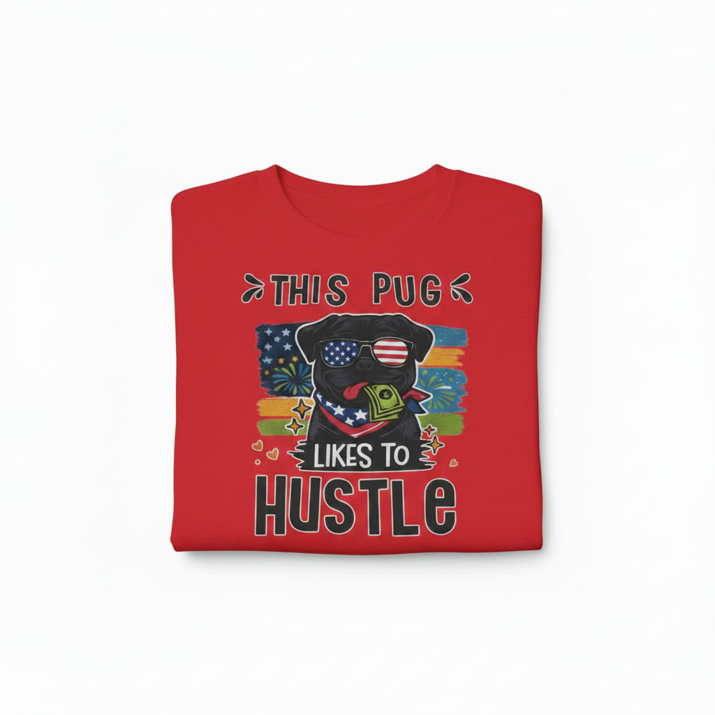 This Pug Likes To Hustle T-Shirt The Bargains Basement