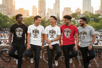 Group of guys wearing King Mindset T-Shirt