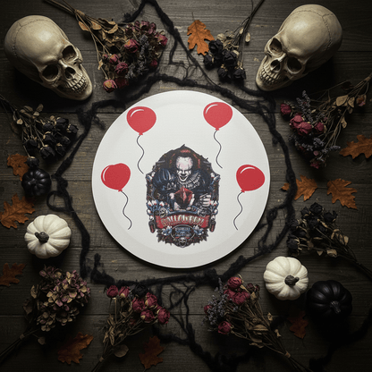 Halloween Horror Clown 16" Round Canvas Wall Hang - The Bargains BasementHalloween Horror Clown 16" Round Canvas Wall Hang