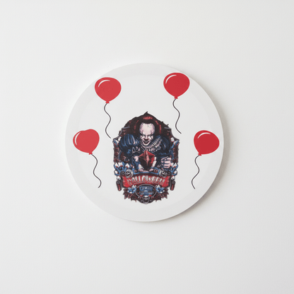 Halloween Horror Clown 16" Round Canvas Wall Hang - The Bargains BasementHalloween Horror Clown 16" Round Canvas Wall Hang