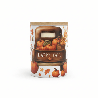 Happy Fall Mug with Bamboo Lid & Gold Spoon - The Bargains BasementHappy Fall Mug with Bamboo Lid & Gold Spoon