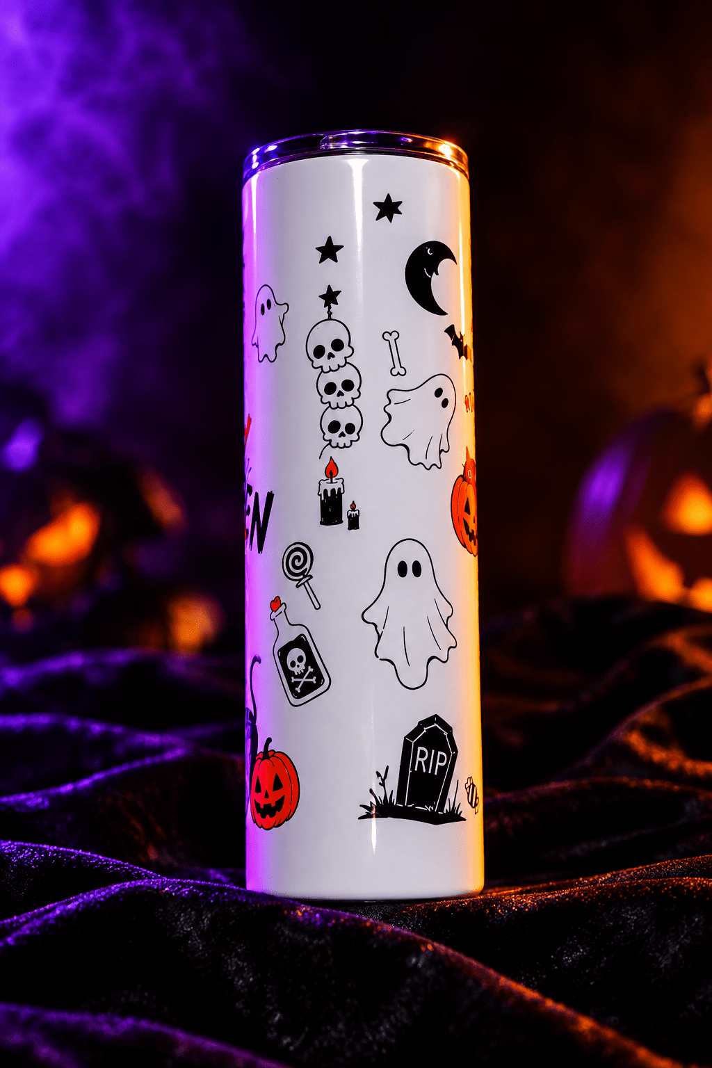 Happy Halloween 20oz Skinny Tumbler – Handmade Halloween Drinkware - The Bargains BasementHappy Halloween 20oz Skinny Tumbler – Handmade Halloween Drinkware