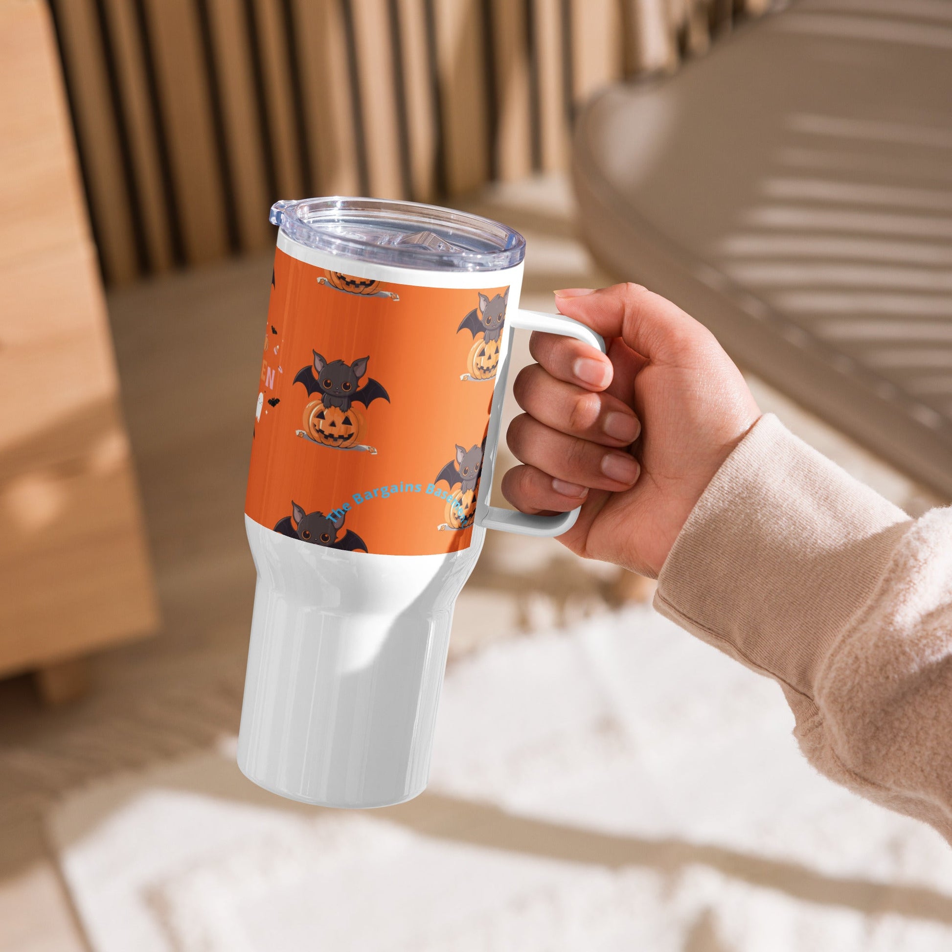 Happy Halloween Travel mug with a handle - The Bargains BasementHappy Halloween Travel mug with a handle