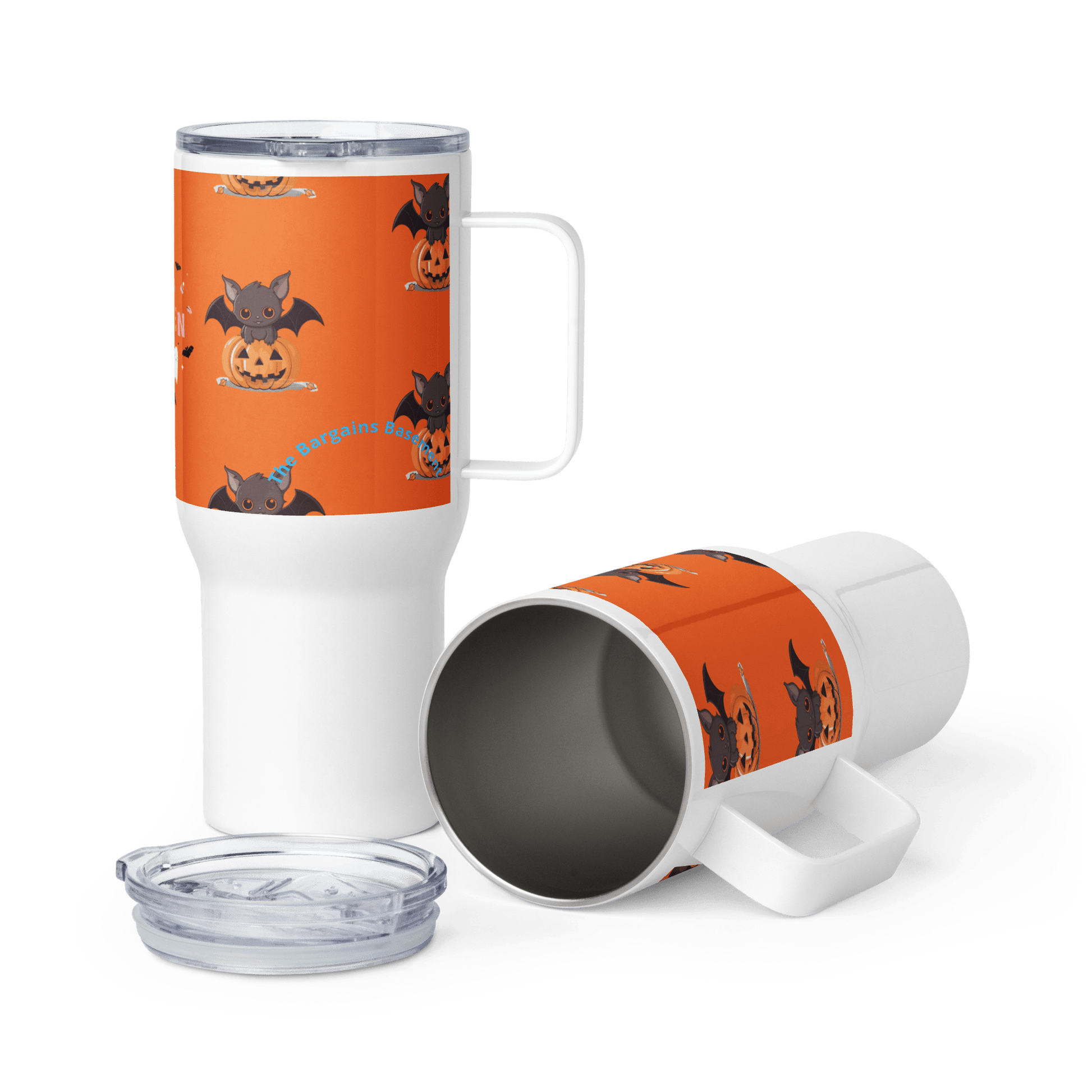 Happy Halloween Travel mug with a handle - The Bargains BasementHappy Halloween Travel mug with a handle