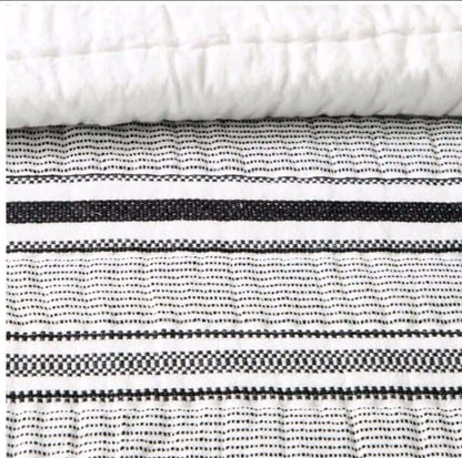 Hearth & Hand Magnolia King Microstripe Quilt Sour Cream/Railroad Gray - Full - The Bargains BasementHearth & Hand Magnolia King Microstripe Quilt Sour Cream/Railroad Gray - Full