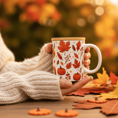 Hey Fall Highland Cow Canister & Fall Leaves Mug Set with Bamboo Lids & Gold Spoon - The Bargains BasementHey Fall Highland Cow Canister & Fall Leaves Mug Set with Bamboo Lids & Gold Spoon
