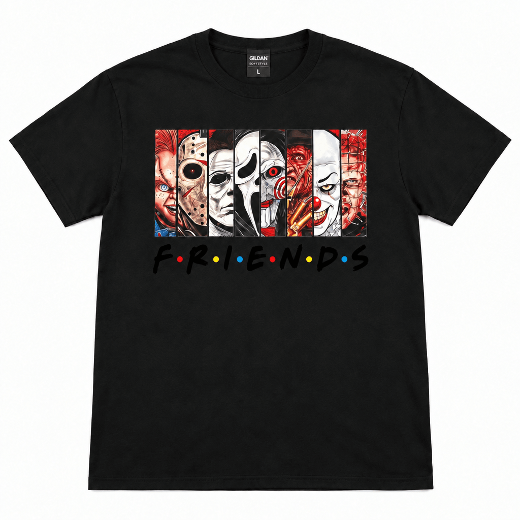 Horror Friends Graphic T-Shirt | Size Large - The Bargains BasementHorror Friends Graphic T-Shirt | Size Large