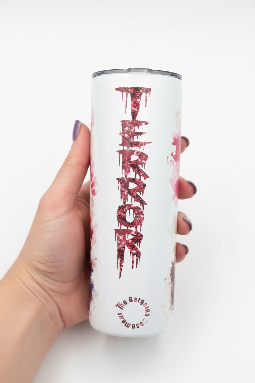 Horror Icons Stainless Steel Tumbler with Straw | 20oz Full Wrap Halloween Drinkware - The Bargains BasementHorror Icons Stainless Steel Tumbler with Straw | 20oz Full Wrap Halloween Drinkware