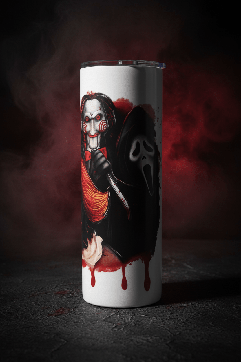Horror Villains Sublimation Tumbler | Halloween Drinkware - The Bargains BasementHorror Villains Sublimation Tumbler | Halloween Drinkware