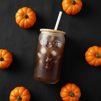 Iced coffee flat lay