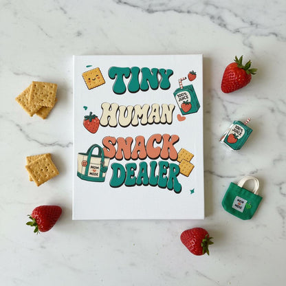 Tiny Human Snack Dealer Sign – Mom Kitchen Decor, Playroom Art, Parent Humor The Bargains Basement