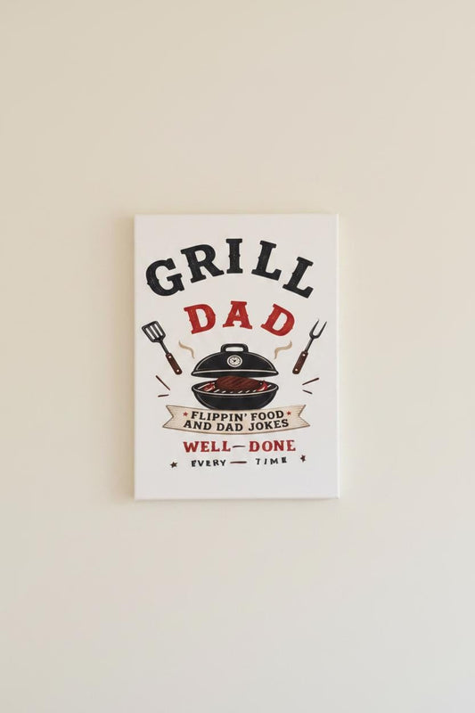 Grill Dad Sign | Flippin' Food Dad Jokes Decor | BBQ Master Gift The Bargains Basement