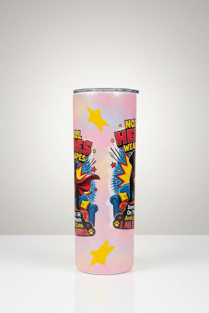 Superhero Pug Tumbler • Not All Heroes Wear Capes • 20oz Stainless Steel Cup The Bargains Basement