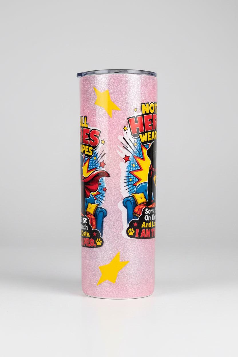 Superhero Pug Tumbler • Not All Heroes Wear Capes • 20oz Stainless Steel Cup The Bargains Basement