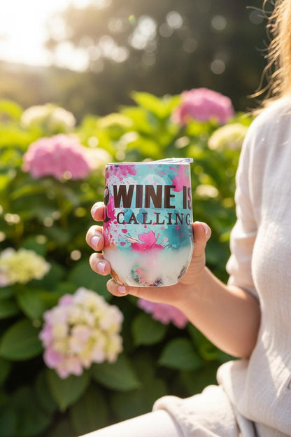 Tie-Dye Insulated Tumbler – "Sometimes Wine Is Calling" Funny Drinkware The Bargains Basement