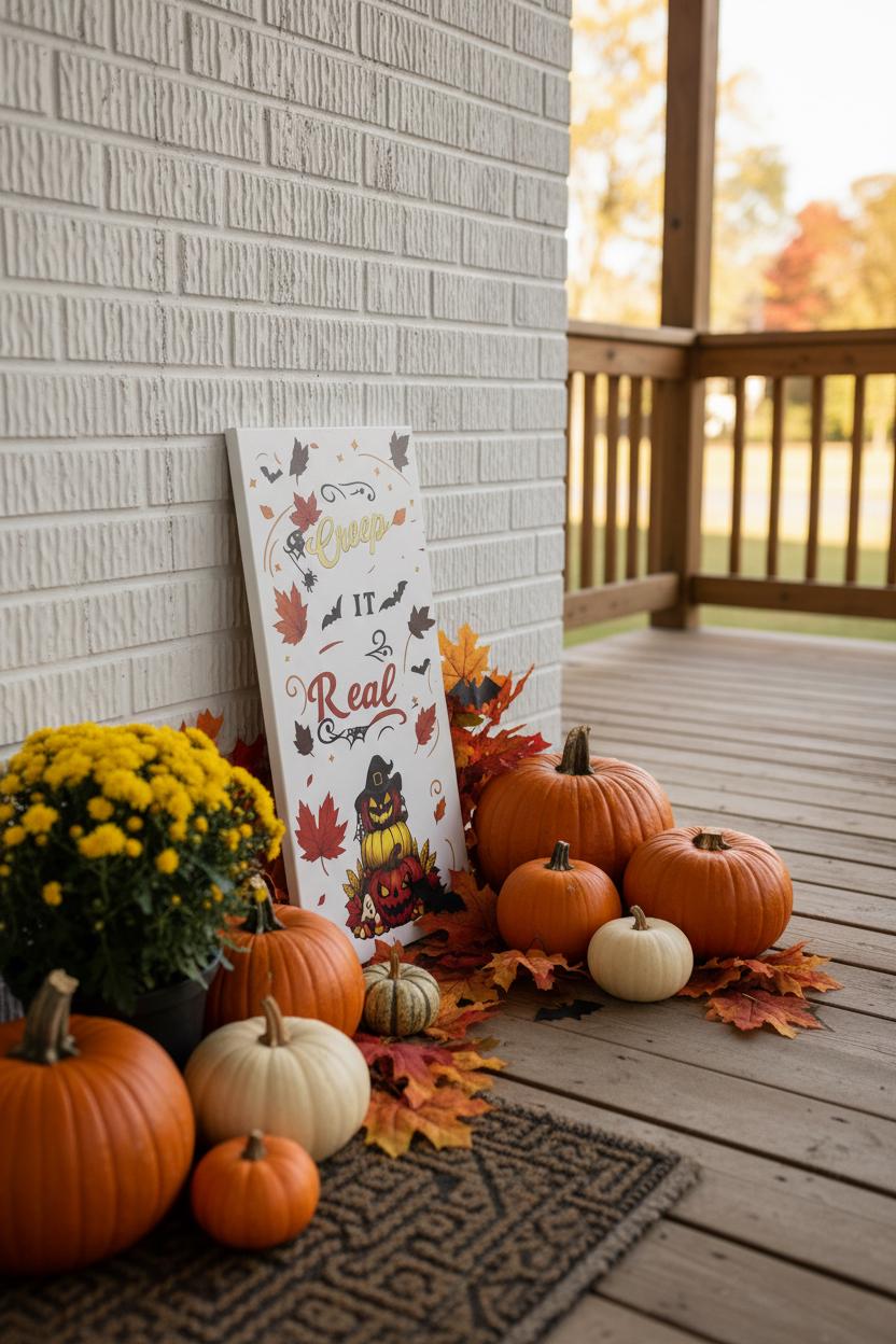 12×24 “Creep It Real” Canvas Sign – Fall & Halloween Wall Decor The Bargains Basement