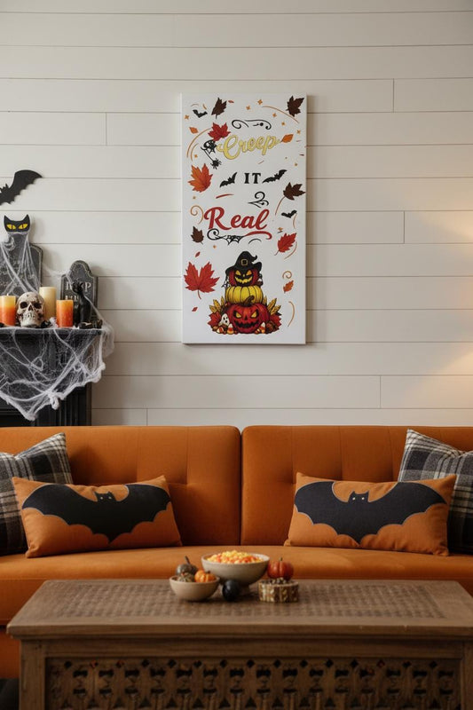 12×24 “Creep It Real” Canvas Sign – Fall & Halloween Wall Decor The Bargains Basement