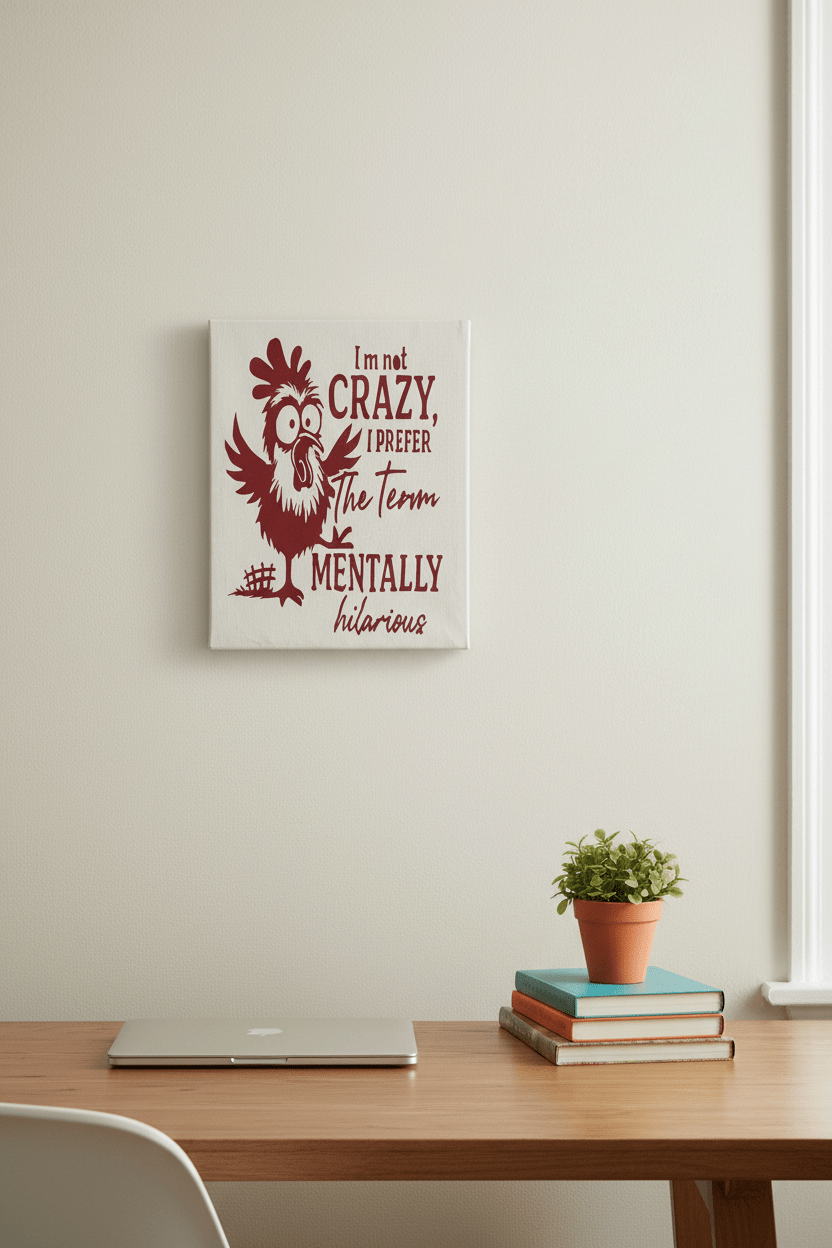 I'm Not Crazy, I Prefer The Term Mentally Hilarious – Funny Chicken Vinyl Sign - The Bargains BasementI'm Not Crazy, I Prefer The Term Mentally Hilarious – Funny Chicken Vinyl Sign