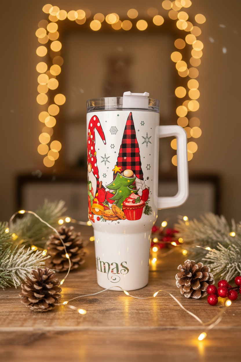 Christmas Gnome 40oz Tumbler with Handle The Bargains Basement