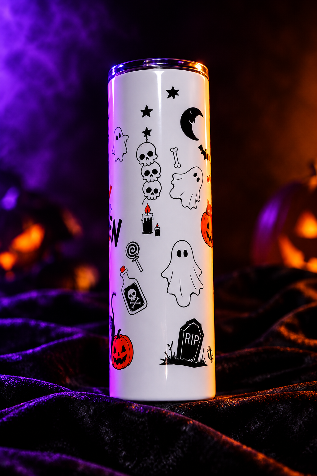 Happy Halloween 20oz Skinny Tumbler – Handmade Halloween Drinkware The Bargains Basement
