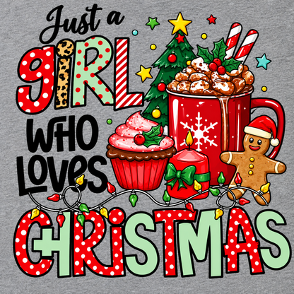 Just a Girl Who Loves Christmas T-Shirt | Size Large The Bargains Basement
