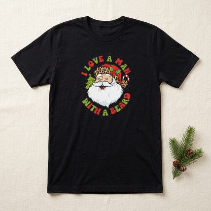 I Love a Man With a Beard Santa T-Shirt – Medium The Bargains Basement