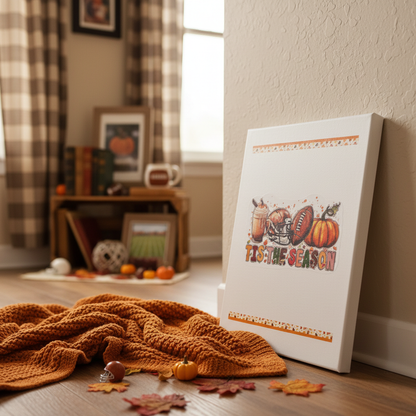Tis The Season – Handmade 8x10x1 Fall Football Canvas Sign The Bargains Basement