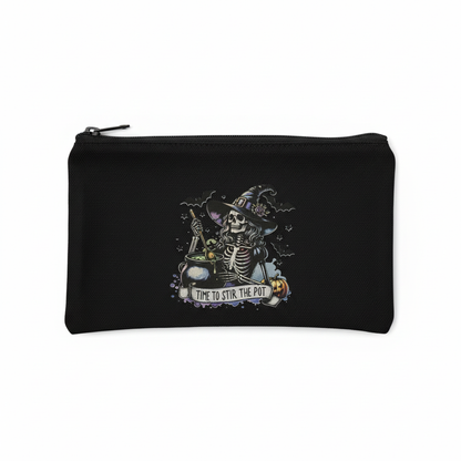 Time to Stir the Pot Skeleton Witch Zipper Pouch The Bargains Basement