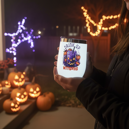 Drink Up Witches Halloween Stemless Wine Tumbler – Handmade The Bargains Basement