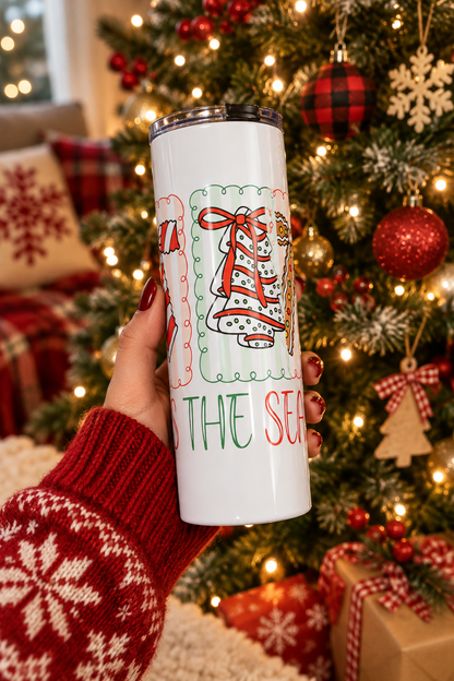 Tis the Season 20oz Skinny Christmas Tumbler – Handmade Holiday Drinkware The Bargains Basement