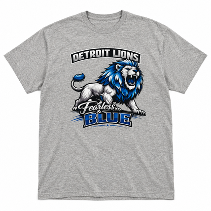 Detroit Lions Fearless & Blue Graphic T-Shirt | Size XL The Bargains Basement