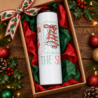 Tis the Season 20oz Skinny Christmas Tumbler – Handmade Holiday Drinkware The Bargains Basement