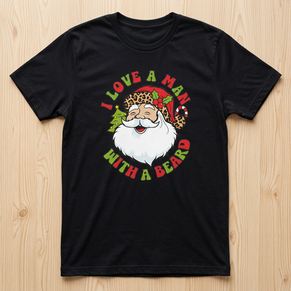 I Love a Man With a Beard Santa T-Shirt – Medium The Bargains Basement
