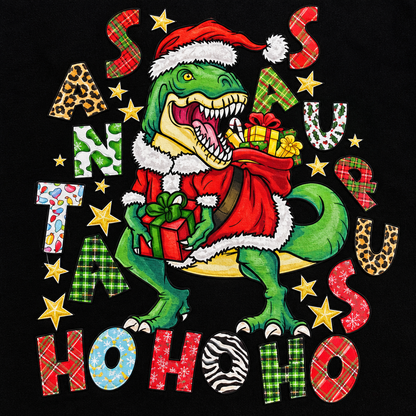 Santasaurus Rex Youth Christmas T-Shirt | Size Large The Bargains Basement