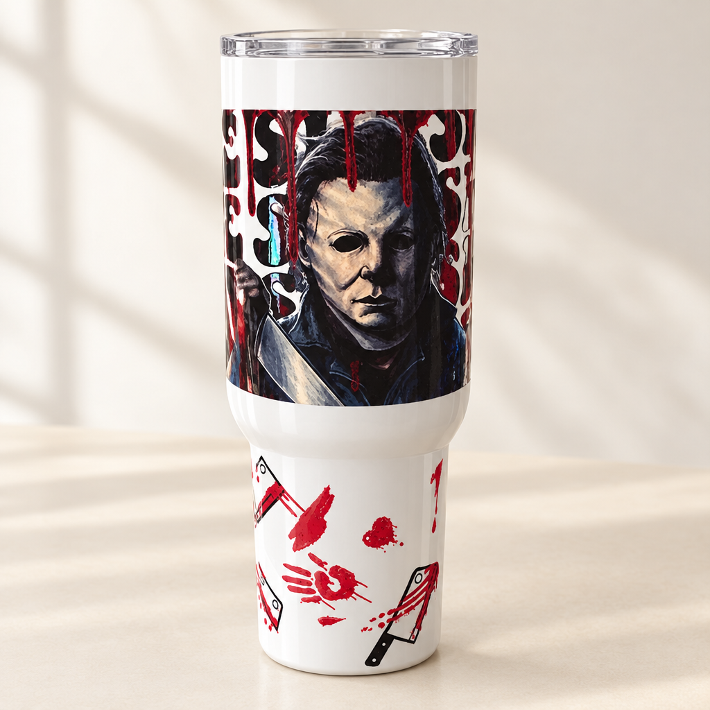 Michael Myers 40oz Horror Tumbler | Halloween Drinkware The Bargains Basement