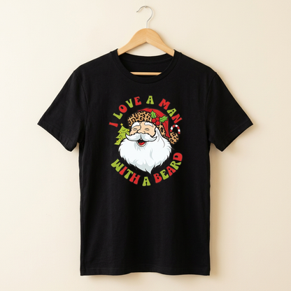 I Love a Man With a Beard Santa T-Shirt – Medium The Bargains Basement