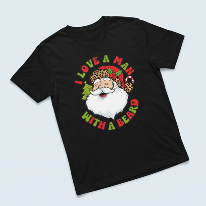 I Love a Man With a Beard Santa T-Shirt – Medium The Bargains Basement