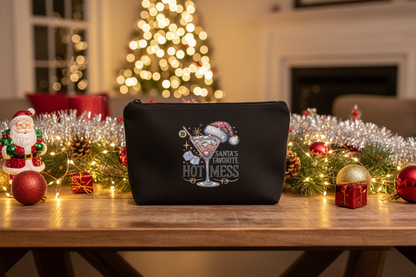 Santa's Favorite Hot Mess Canvas Zipper Pouch The Bargains Basement