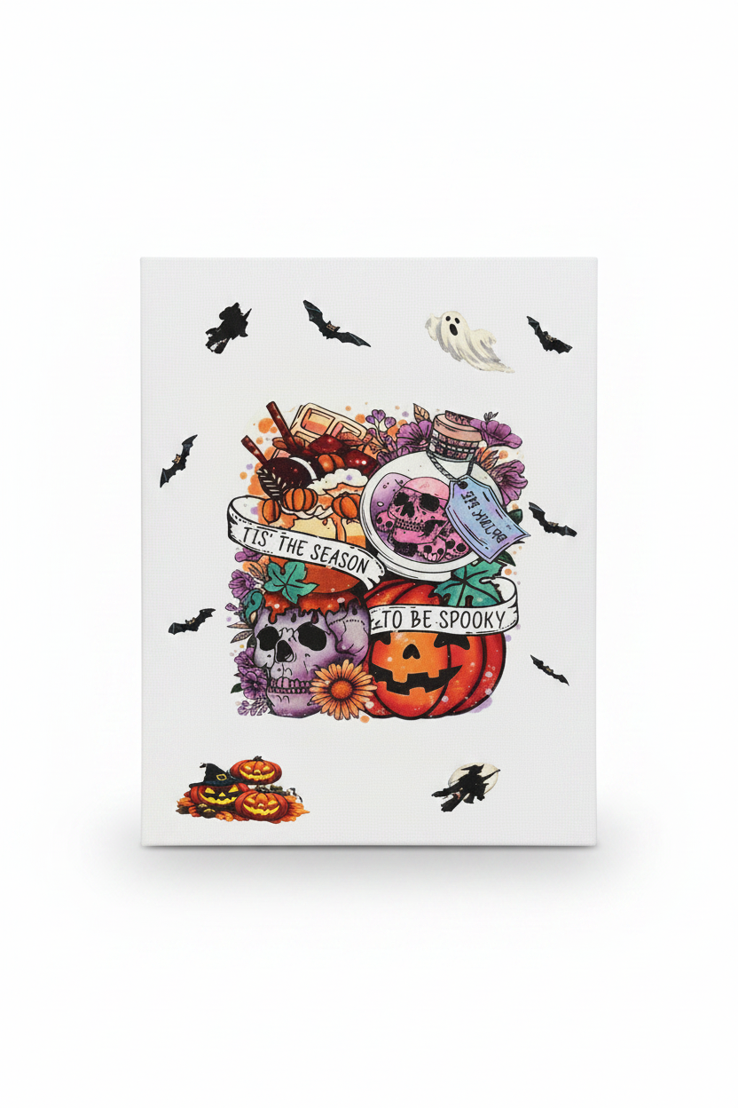 Tis the Season to Be Spooky – Handmade 11x14x1 Halloween Canvas Sign The Bargains Basement
