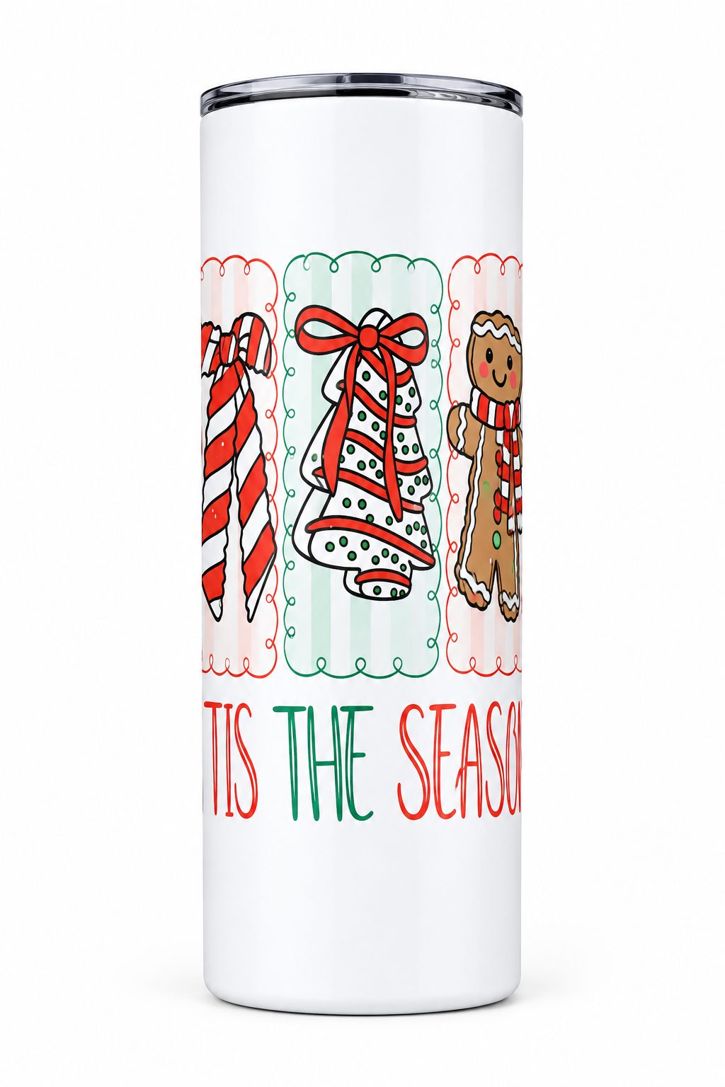 Tis the Season 20oz Skinny Christmas Tumbler – Handmade Holiday Drinkware The Bargains Basement