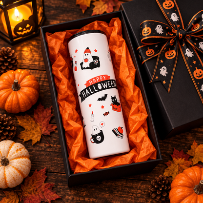 Happy Halloween Double-Sided 20oz Skinny Tumbler – Handmade Halloween Drinkware The Bargains Basement