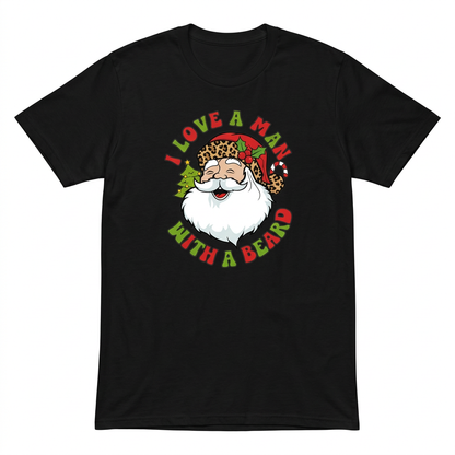 I Love a Man With a Beard Santa T-Shirt – Medium The Bargains Basement